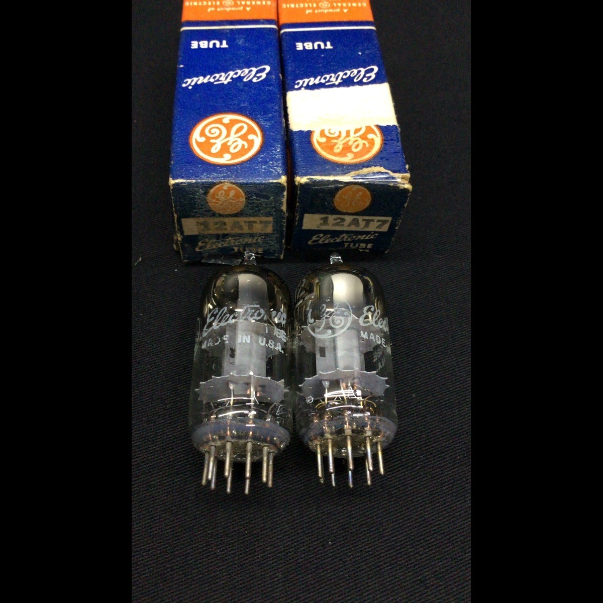 NOS Matched PAIR GE 12AT7 ECC81 Square Getter Preamp VACUUM TUBES 5.9336
