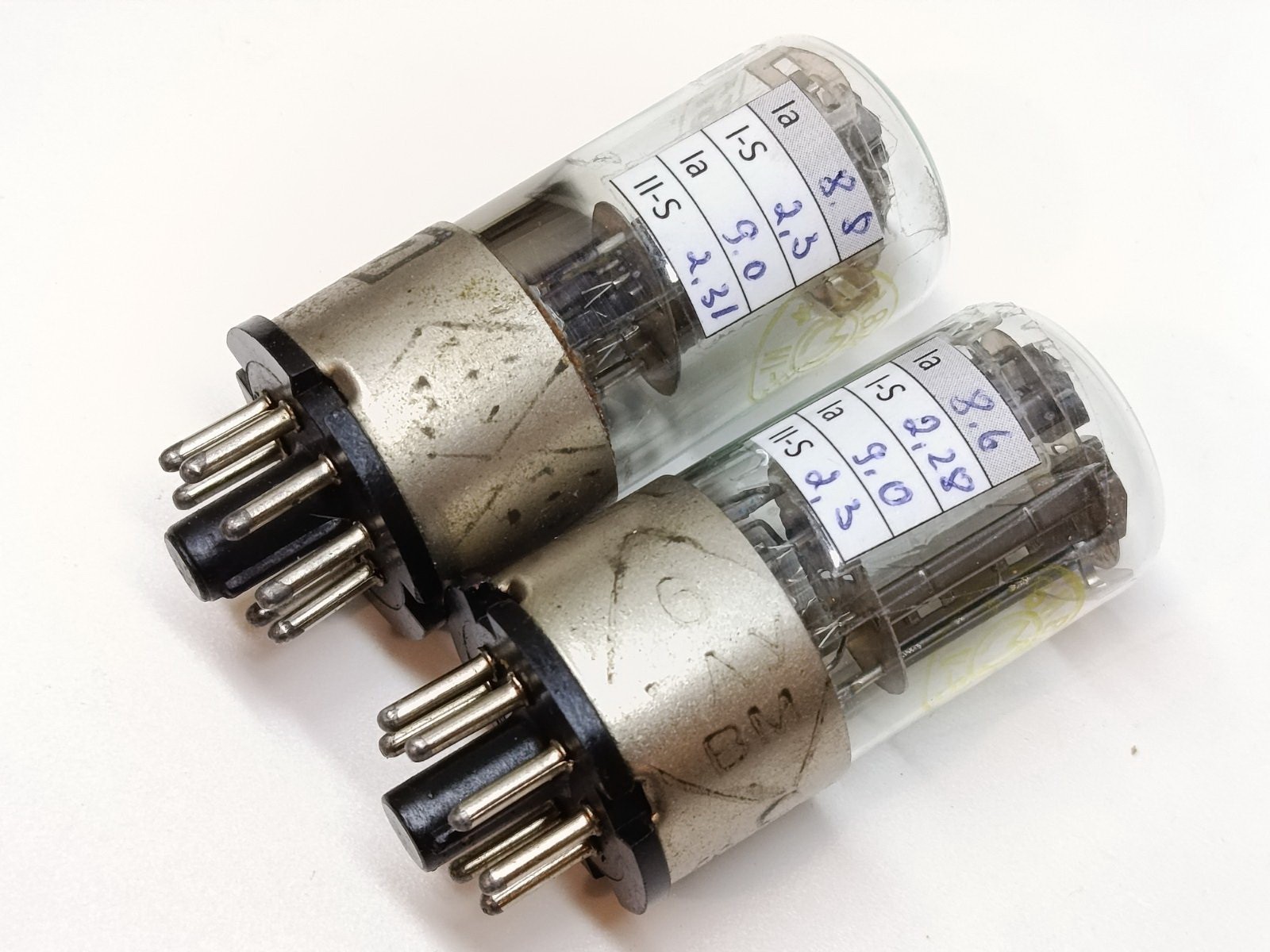 1578 6N8M TUBE 6H8S VACUUM DOUBLE TRIODE MELZ Metal Base MATCHED PAIR