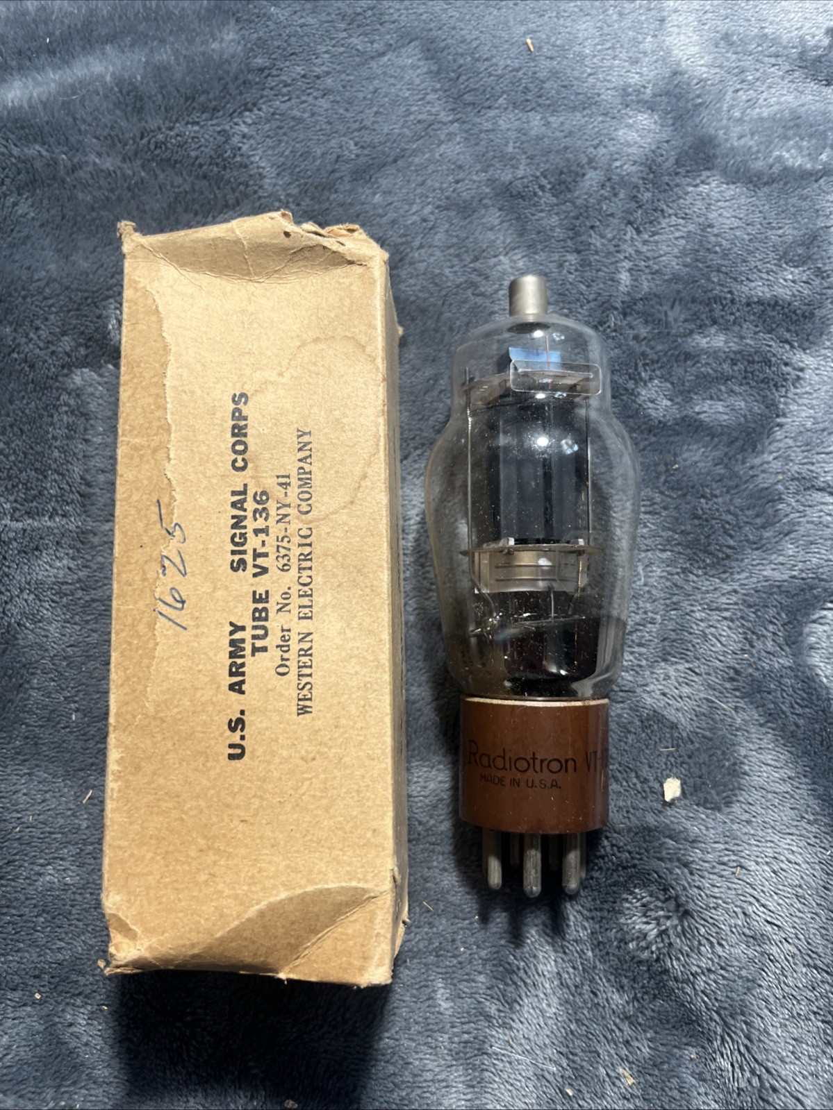 JAN-NOS VT 136 1625 RCA US ARMY VACUUM TUBE GUITAR AMP RADIO AUDIO PREAMP PART