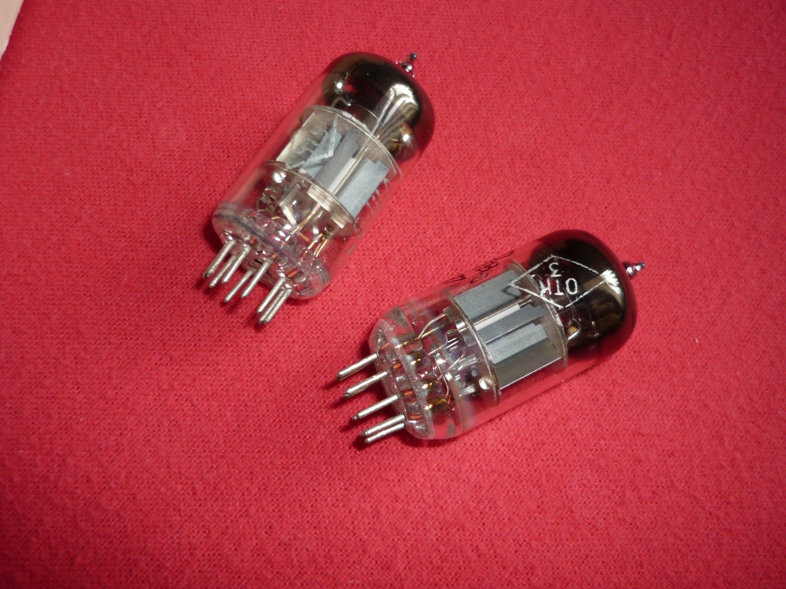 2pcs 6N1P-V ~ 6N1, ECC87 Double Triode. Novosibirsk “ЧТУ” MILITARY. DATE II-1967