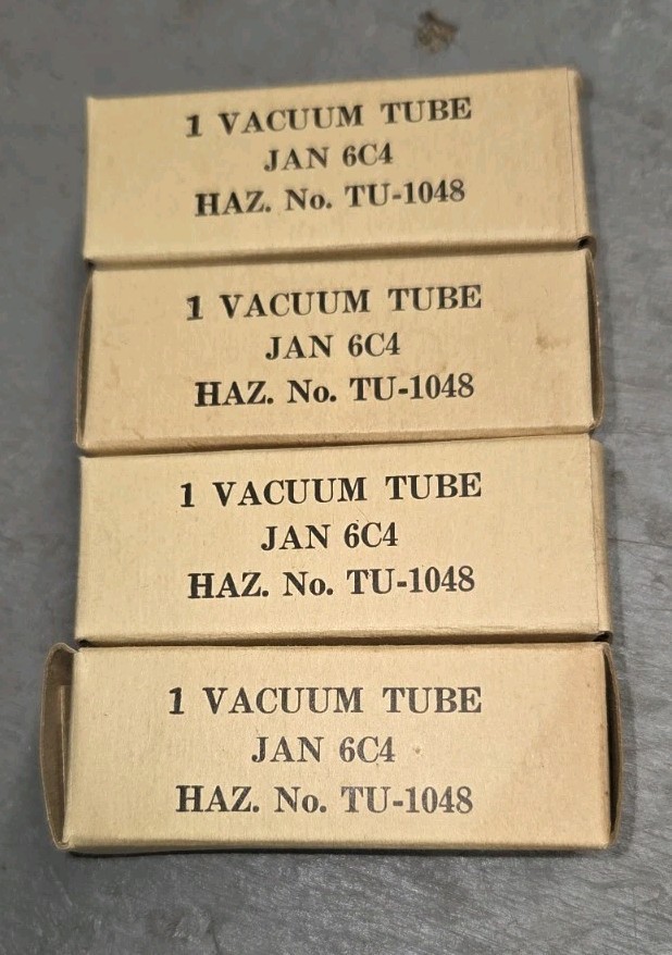Quad 4 NOS Military JAN JRC RCA 6C4 radio amp vacuum Tubes NOS in box