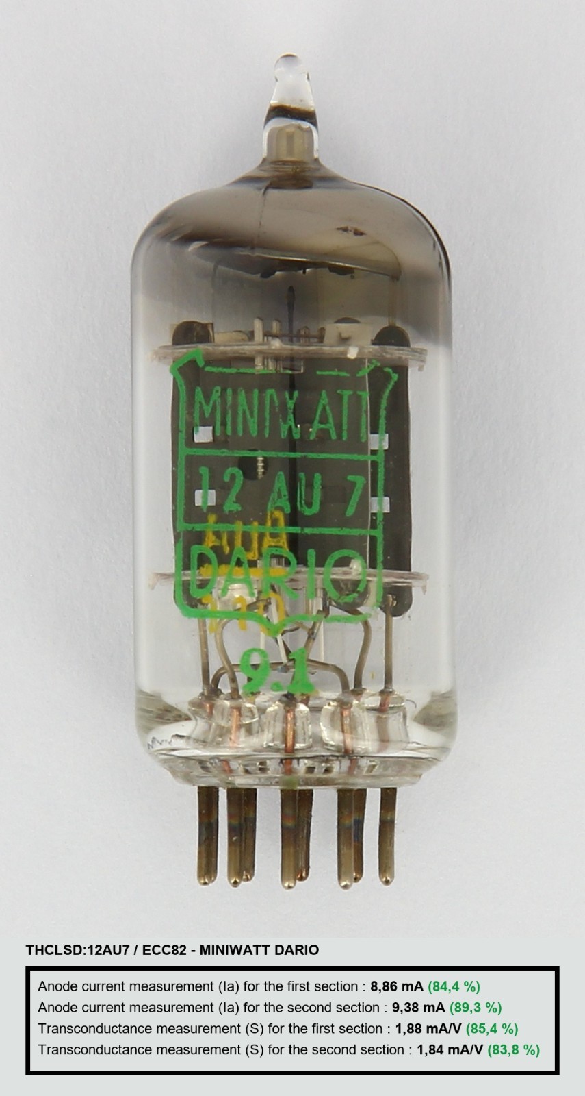 Single Miniwatt Dario ECC82 12AU7 Tube | Rare Vintage Top Balanced | Kalibr