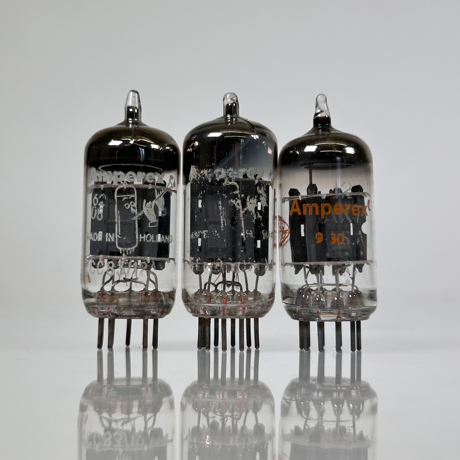 (Lot of 3) Vintage Original Amperex 12AX7A/ECC83 Vacuum Tubes Made in Holland