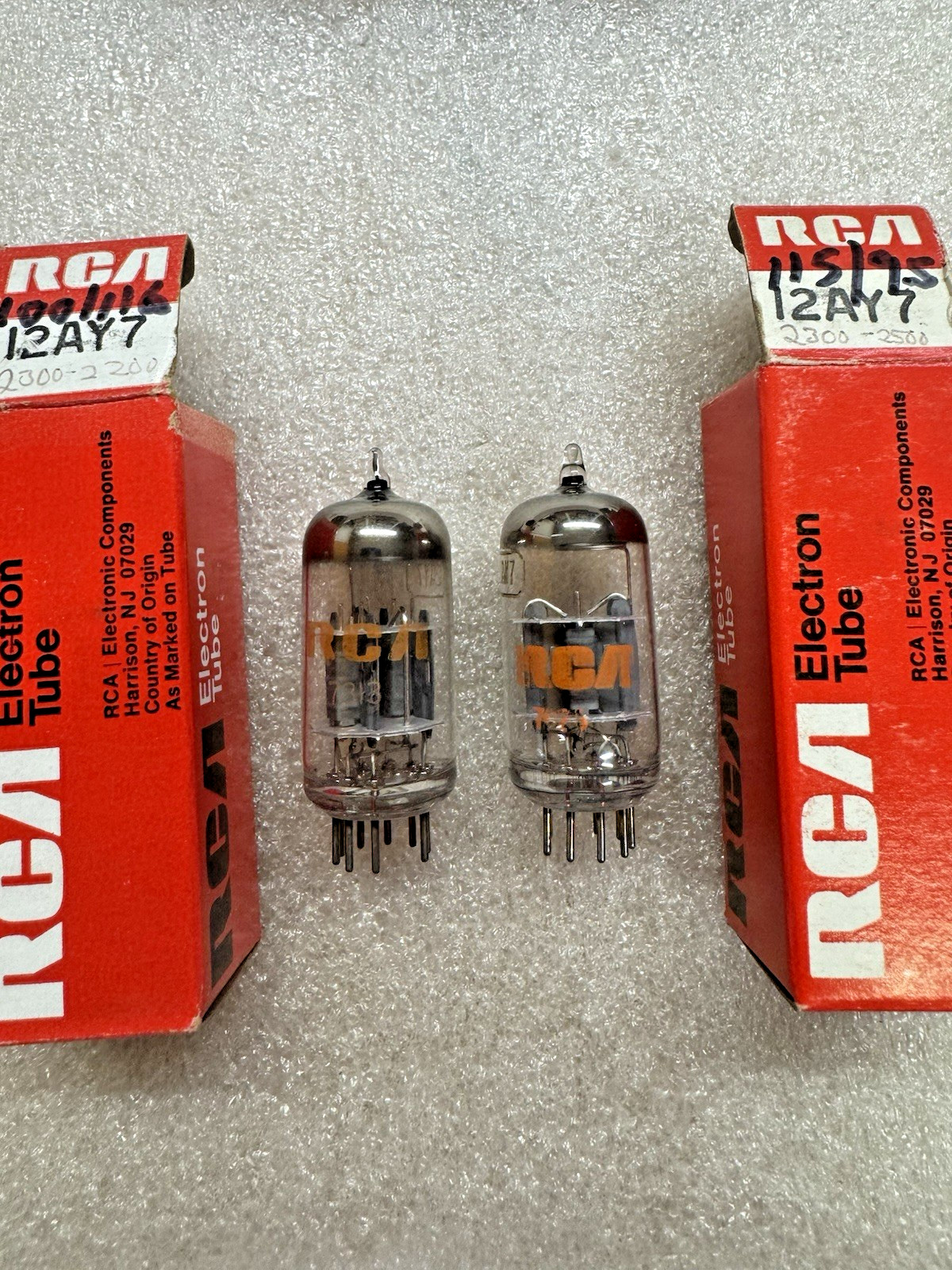 NOS NIB RCA 12AY7 Matching Pair Low Noise Preamp Tubes