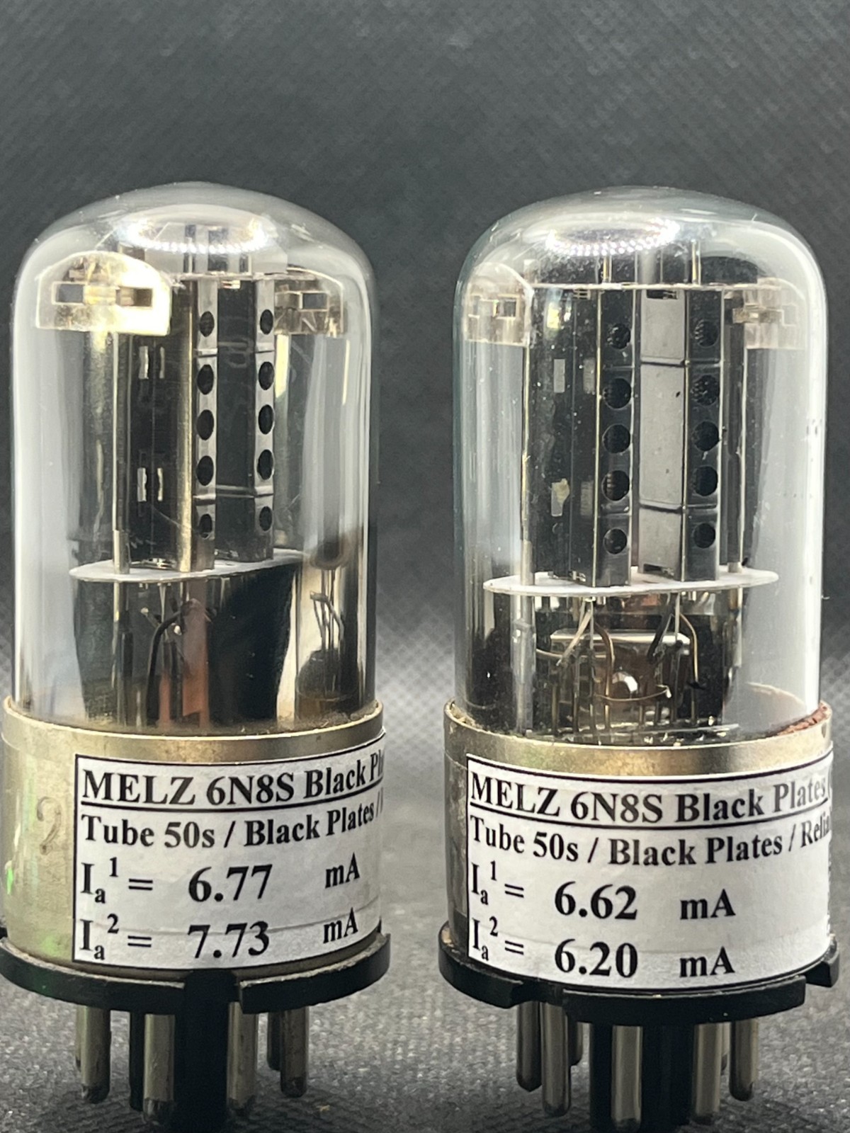 MATCHED PAIR MELZ 6N8S (1578-6SN7GT) HOLES Plates TEST IN PHOTO OTK High Quality