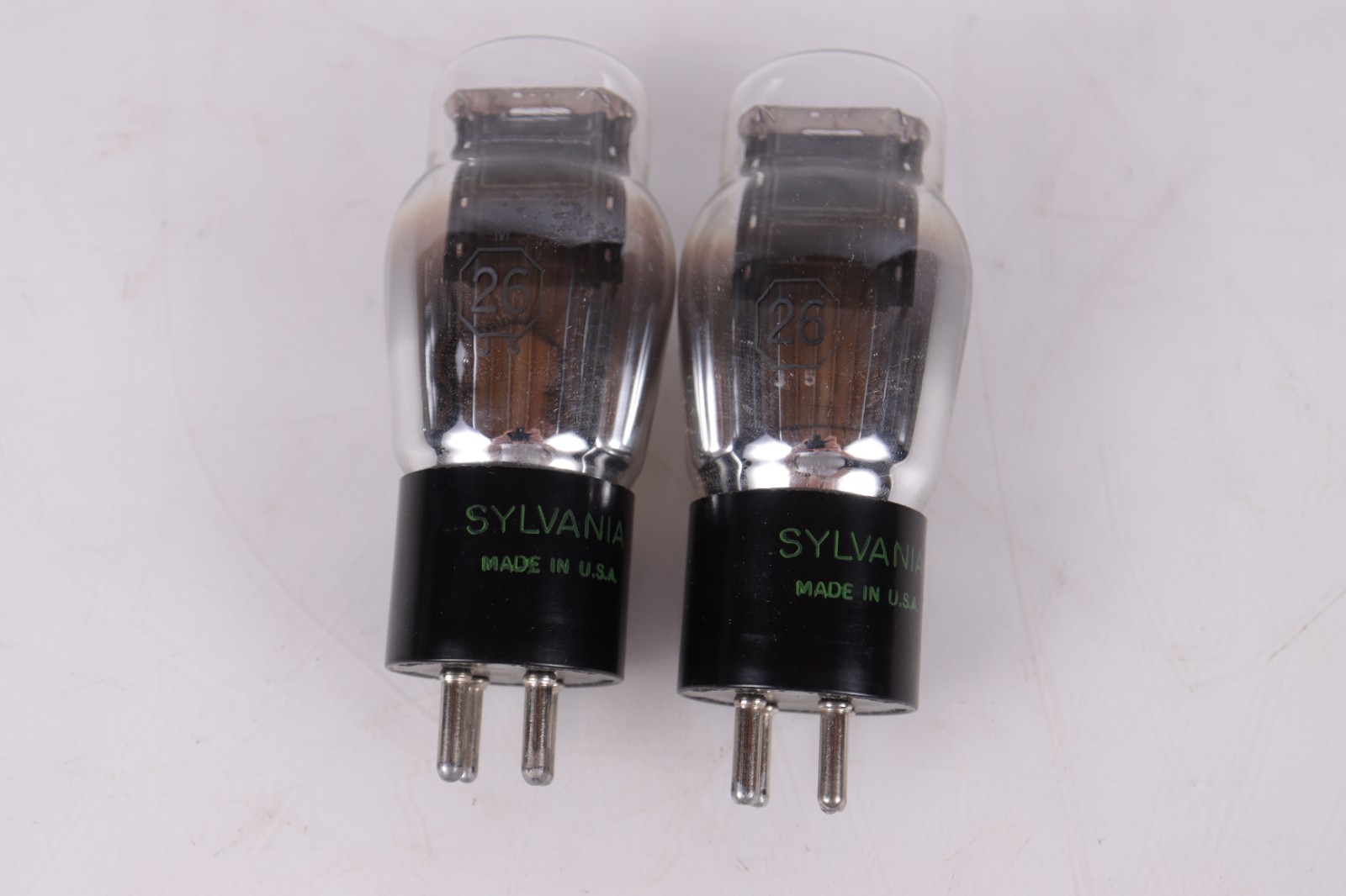 Pair Sylvania 26 Vacuum Tubes – Vintage Triodes USA w/ Original Boxes