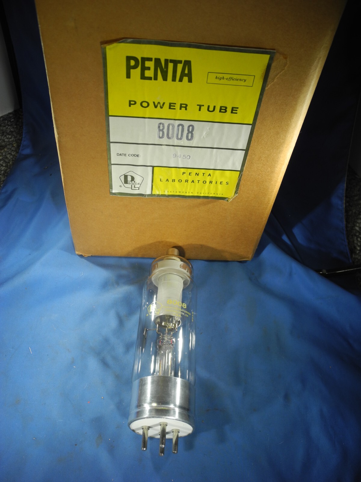 Vintage PENTA 8008 High Voltage Rectifier Valve vacuum Tube NOS