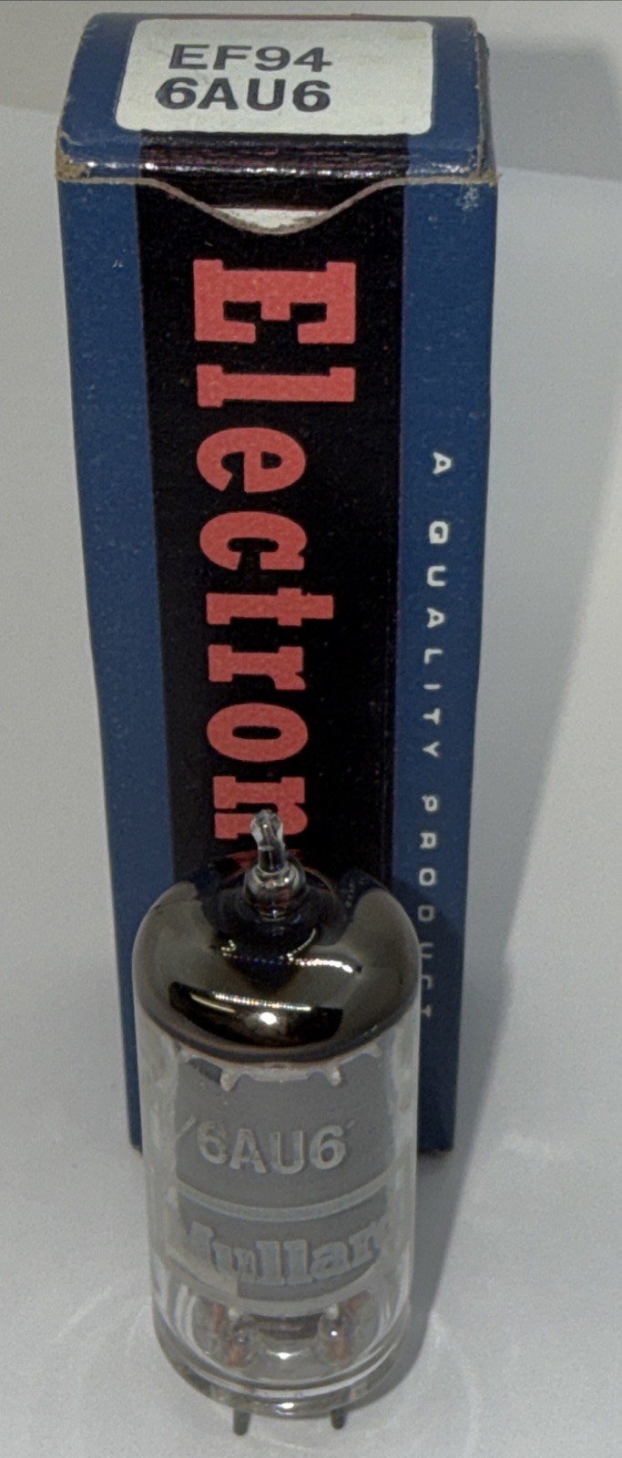 1 Vintage Mullard EF94 6AU6 Grey Plate Vacuum Tube Heathkit TT-1 Tested NOS NIB