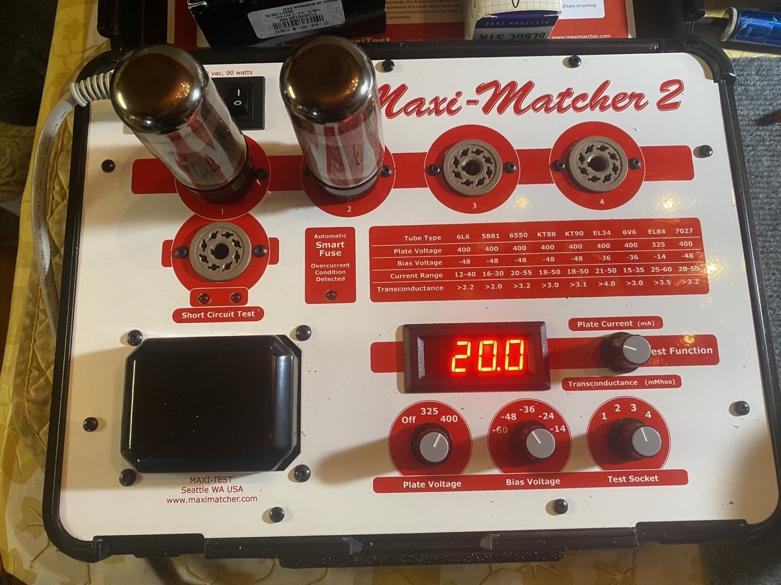 Matched Pair of Sovtek 5881WXT Power Tubes – Tested & Strong on Maxi-Matcher 2