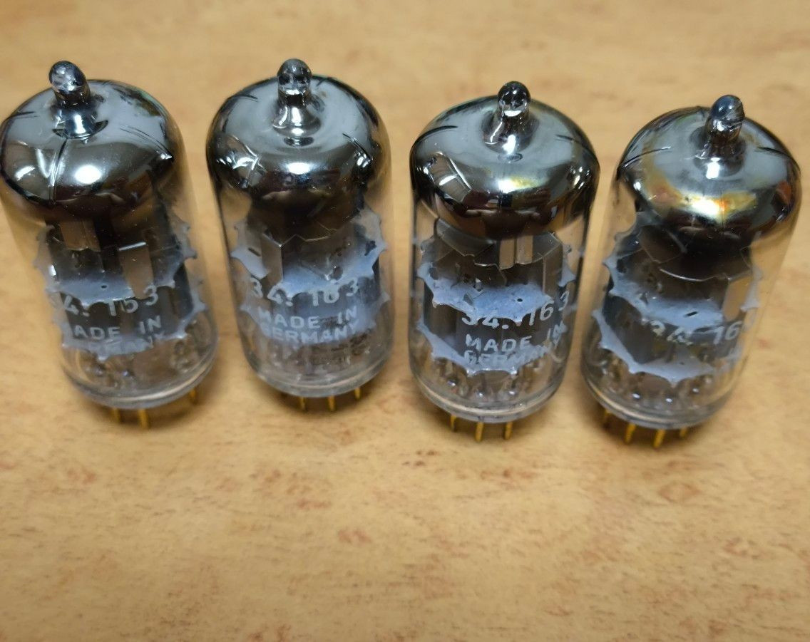 Siemens E88CC 6922 Grey Shield Vacuum Tubes Matched Quad 1961