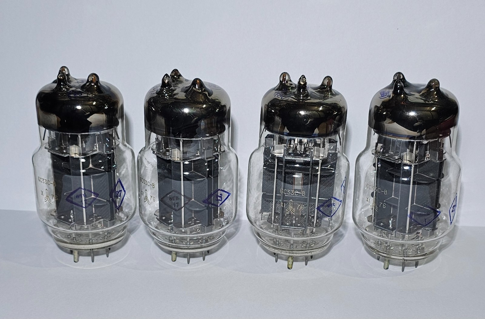 6s33s-v tubes MATCHED QUAD NOS OTK USSR 6C33C-B read description