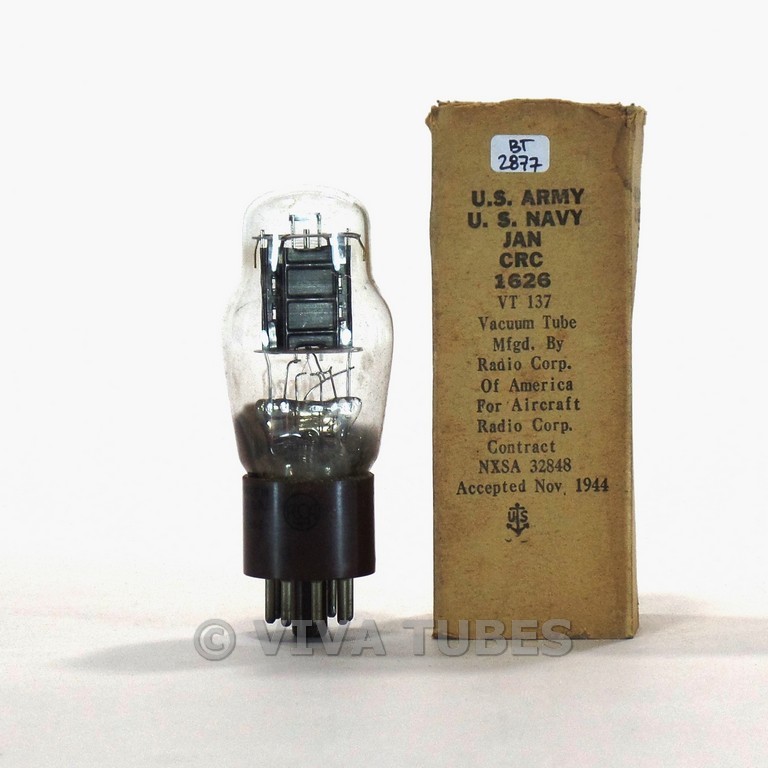 True NOS NIB RCA USA JAN-CRC-1626/VT-137 Black Plate [] Get Vacuum Tube