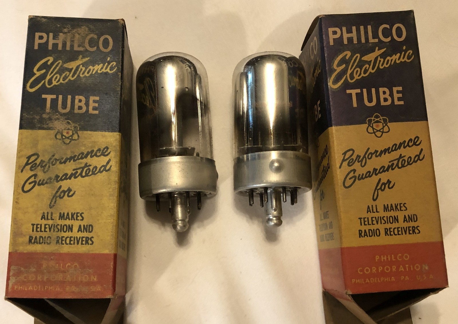 Pair Philco 7AF7 Vacuum Tubes. NIB,NOS, USA. Double Triode.