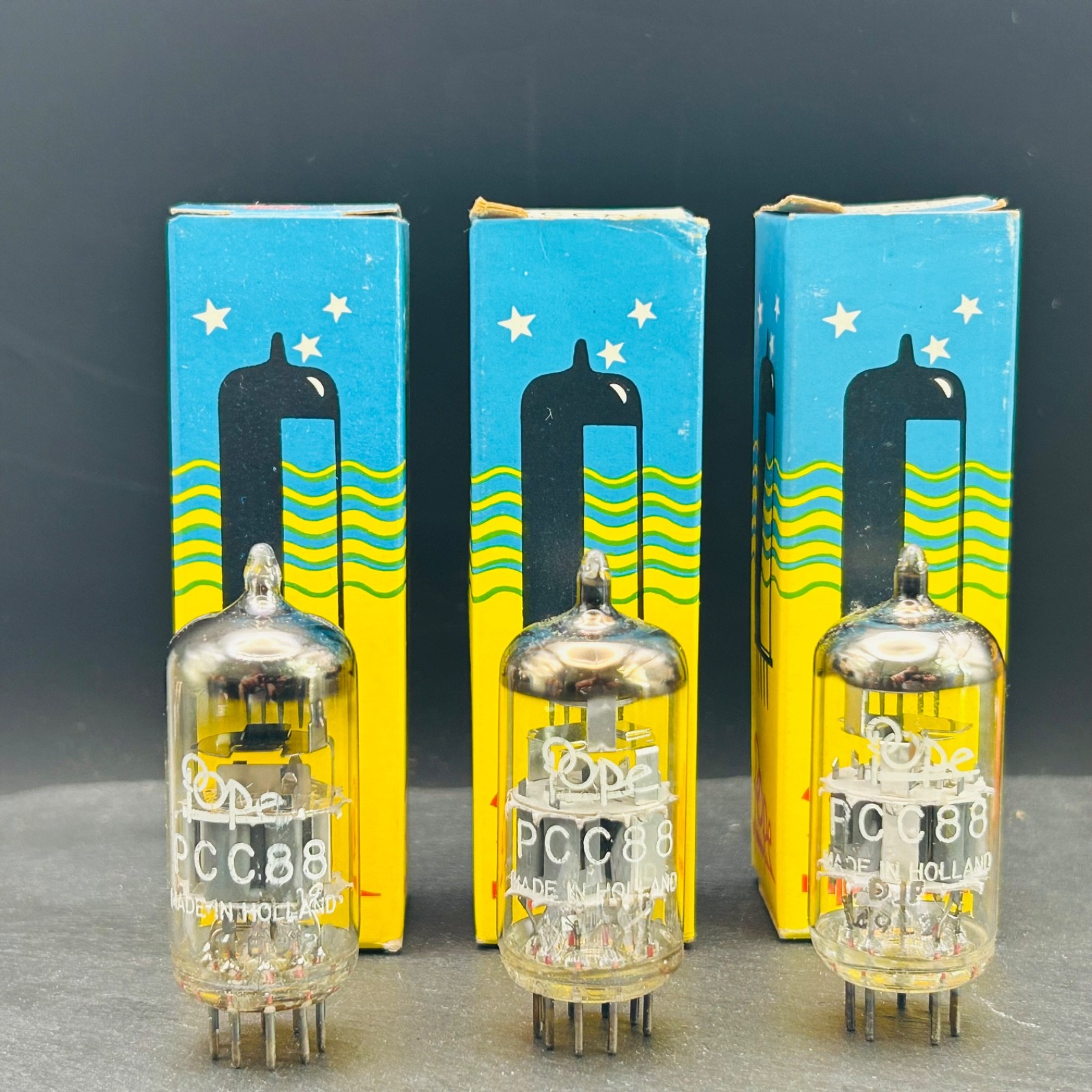 3x Pope PCC88 7DJ8 Philips Heerlen Mullard Blackburn Tested Strong