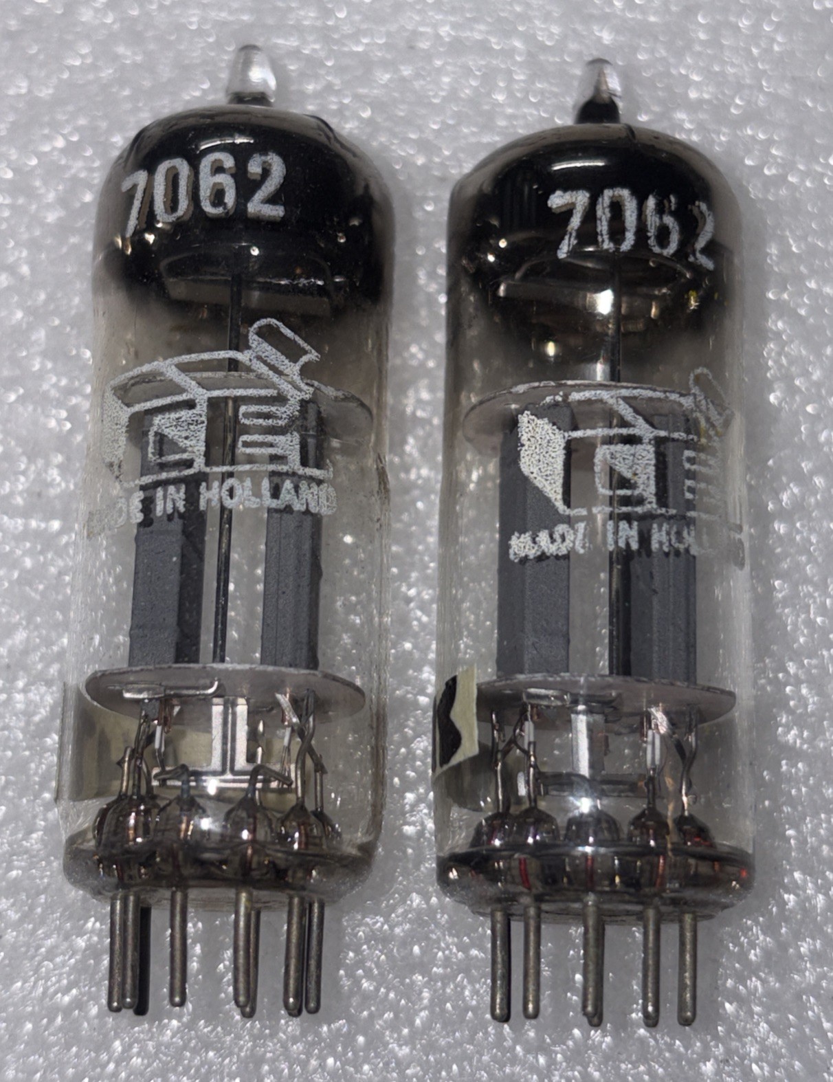 Matched Pair Amperex E180CC 7062 Pinch Waist Foil D Getter Tube TV7 Strong #4