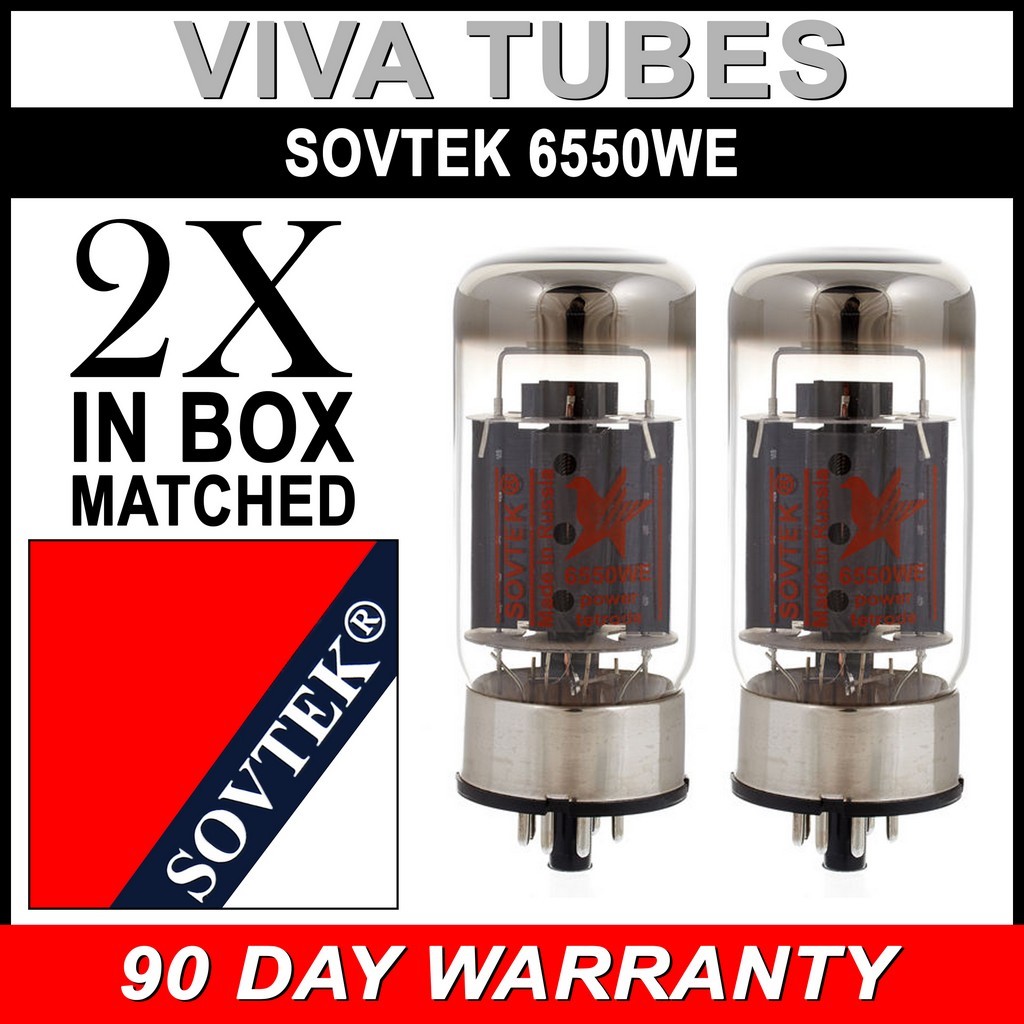 Brand New Plate Current Matched Pair (2) Sovtek 6550WE Vacuum Tubes