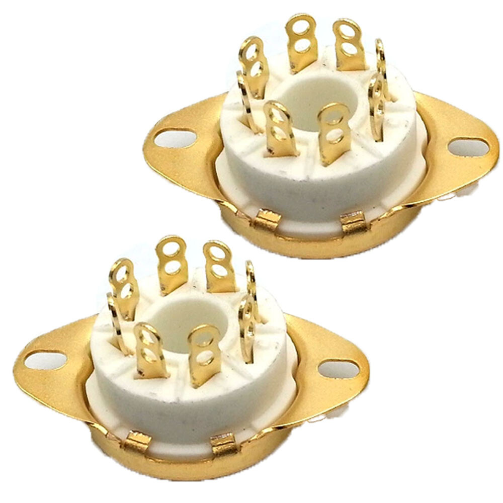 10pc 8Pin Octal Tube Socket Gold For EL34 6L6 6V6 KT66 6SN7 Bottom Chassis Mount
