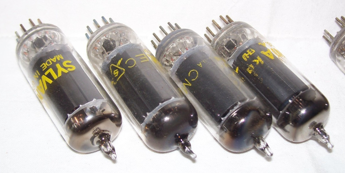 Lot of (8) NOS Sylvania 6CL6 tubes in original boxes,radio,amp,6197,black plate