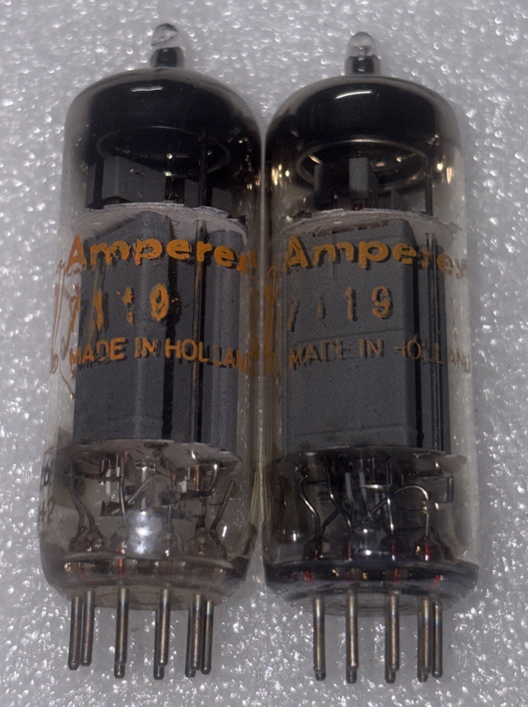 Matched Pair Amperex PQ 7119 E182CC Vacuum Tubes Amplitrex Tested NOS #9 Holland