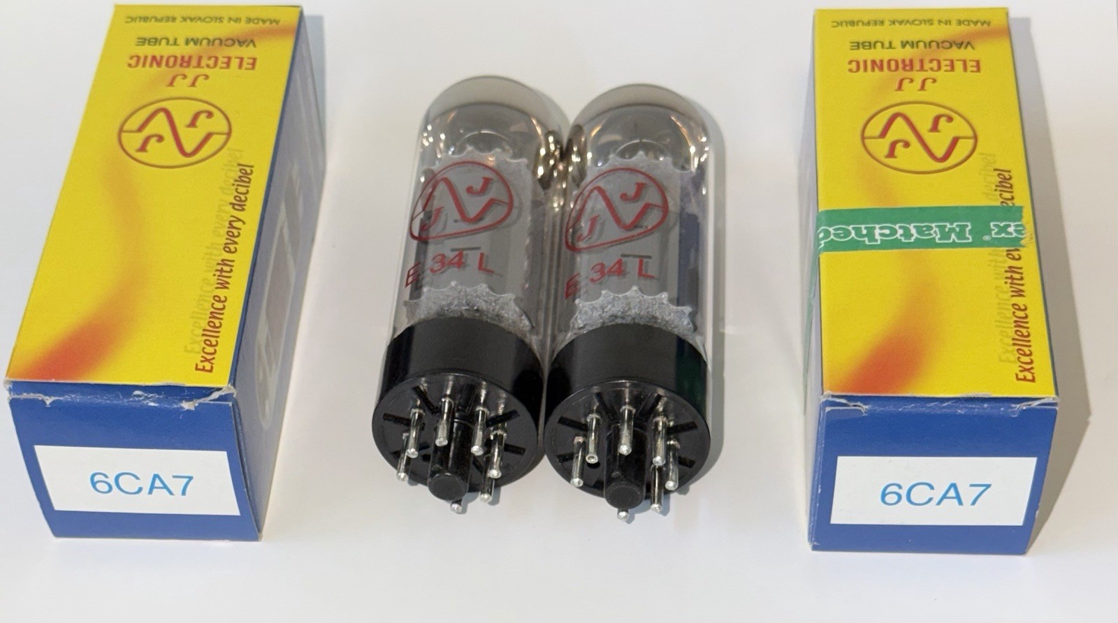 Pair JJ Electronic EL 34 / 6CA7 Power Tubes Tested B&K 700 for GM, 606 Emissions