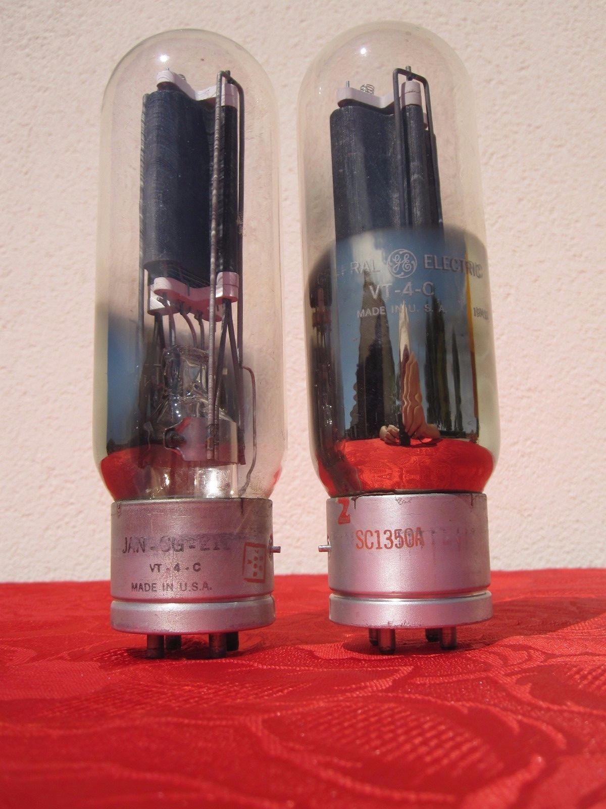 JAN-CG-211 VT4C GE TUBE RCA 211 TRIODE MATCHED PAIR AMPLIFIER TRANSMITTING PAIR