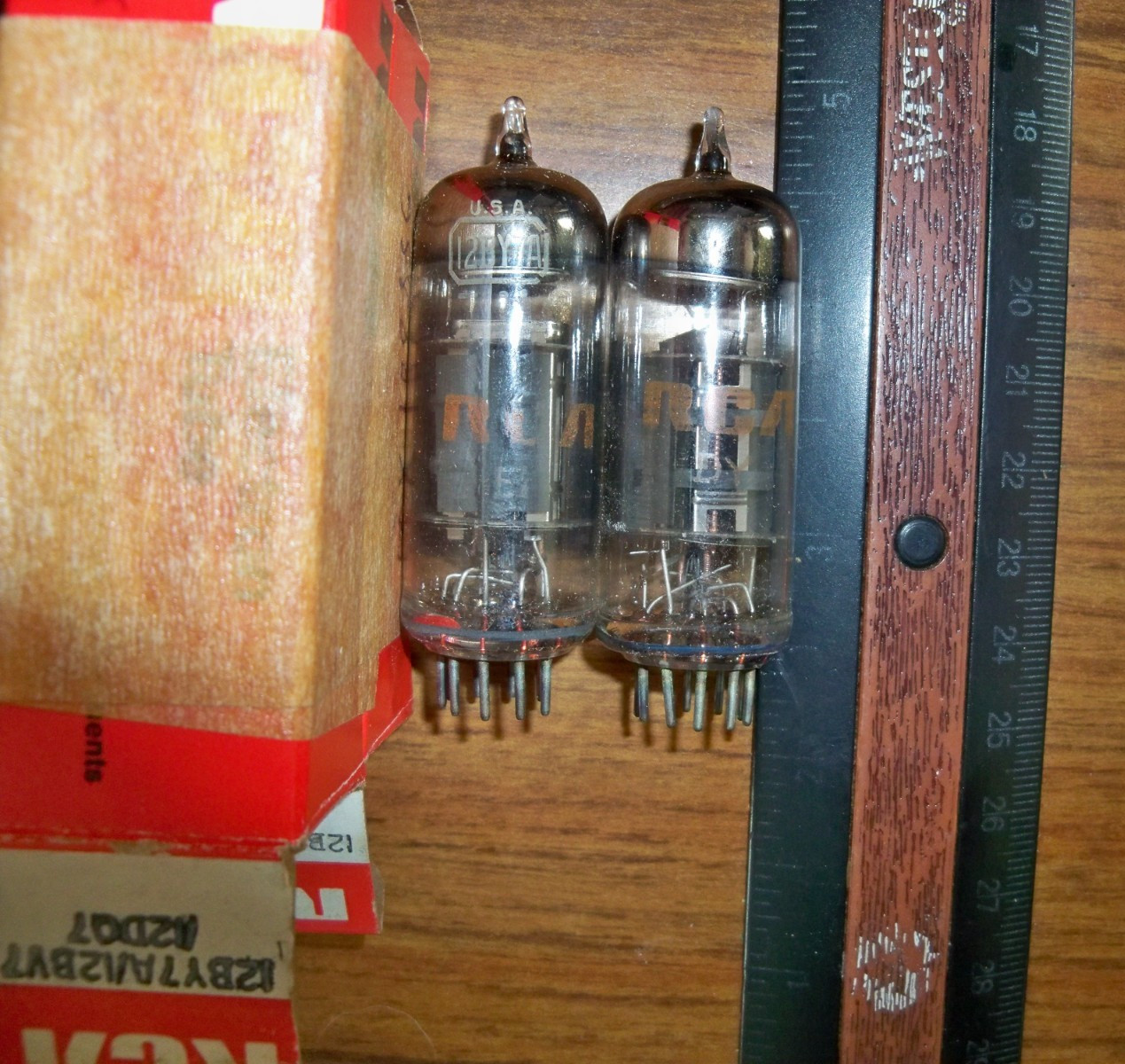 2 Strong Matched RCA Short Gray Plate Solid O Getter 12BY7A 12BV7 12DQ7 Tubes