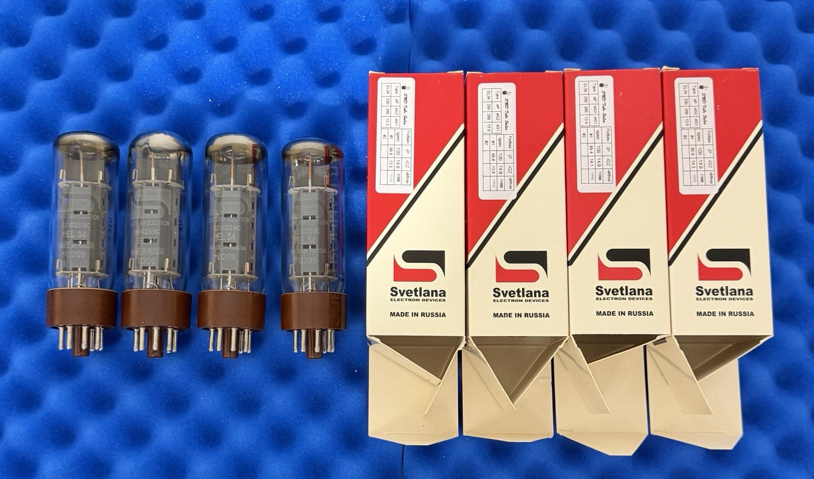 QUAD 4 Svetlana EL34 Tubes /YEAR 2002/ Amplitrex Tested💪/ Plate Current Matched
