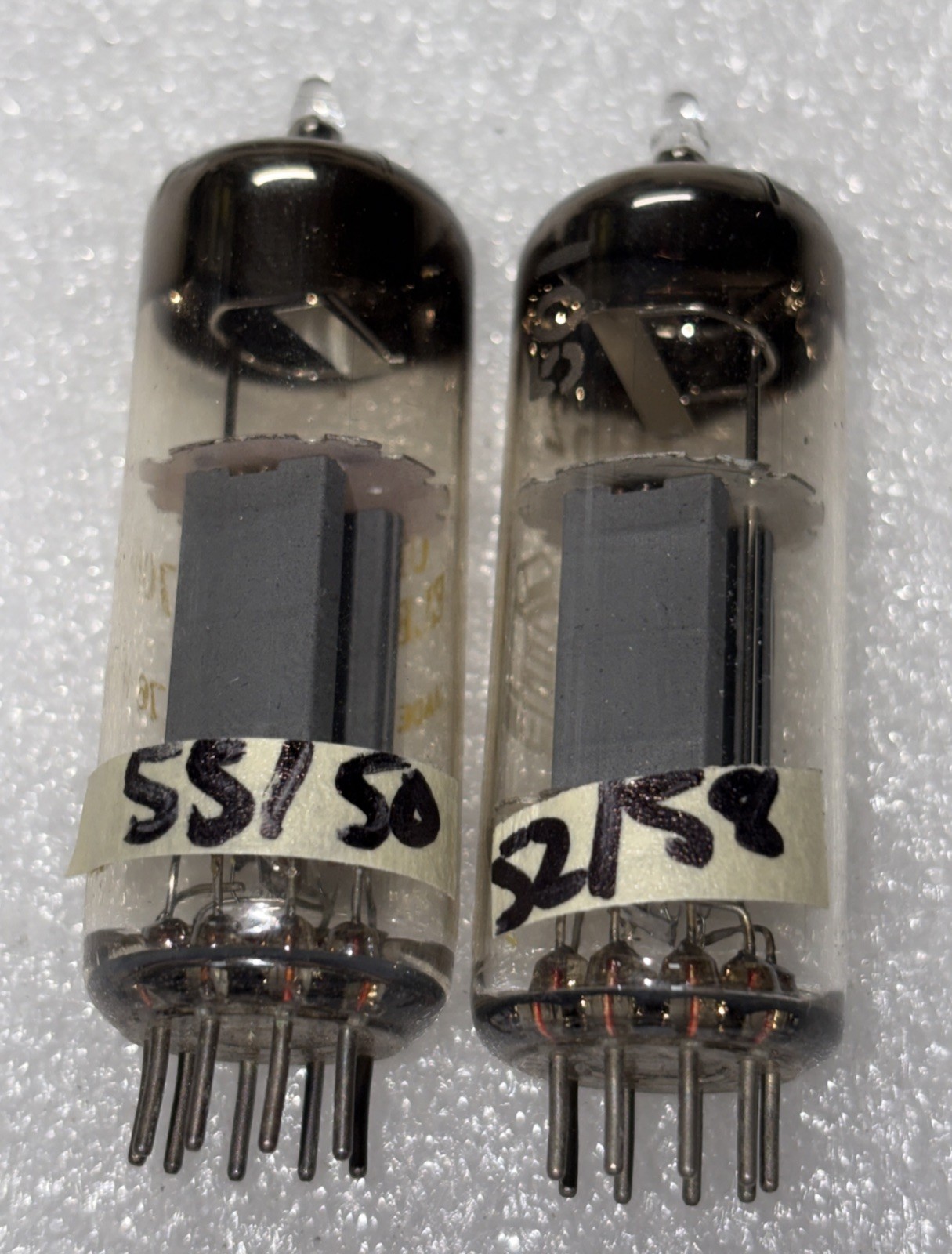 Matched Pair Amperex E180CC 7062 Foil D Getter Vacuum Tube TV7 Tested Strong #2