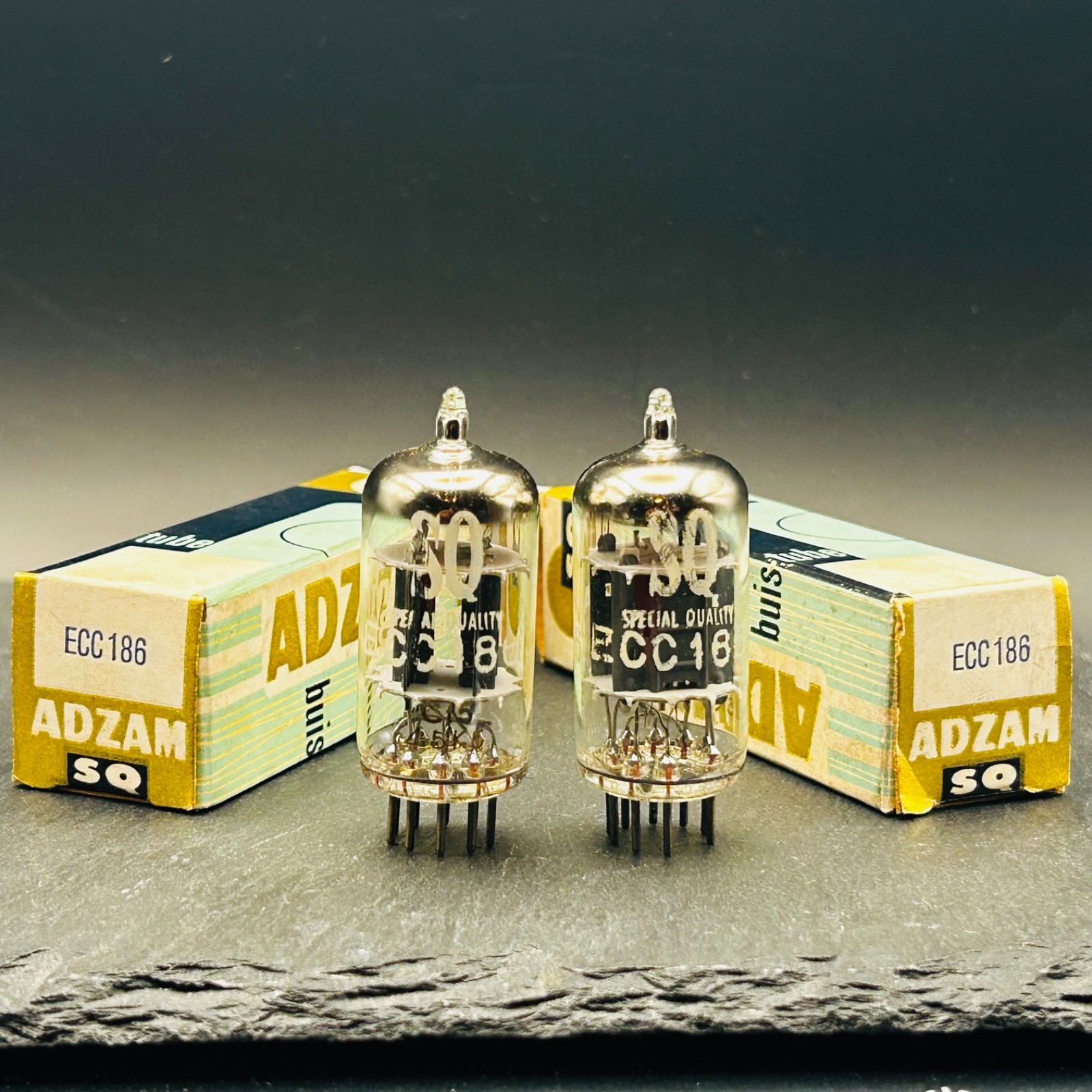 Rare NOS Matched Pair Adzam SQ ECC186 Philips Heerlen Holland Tested NIB