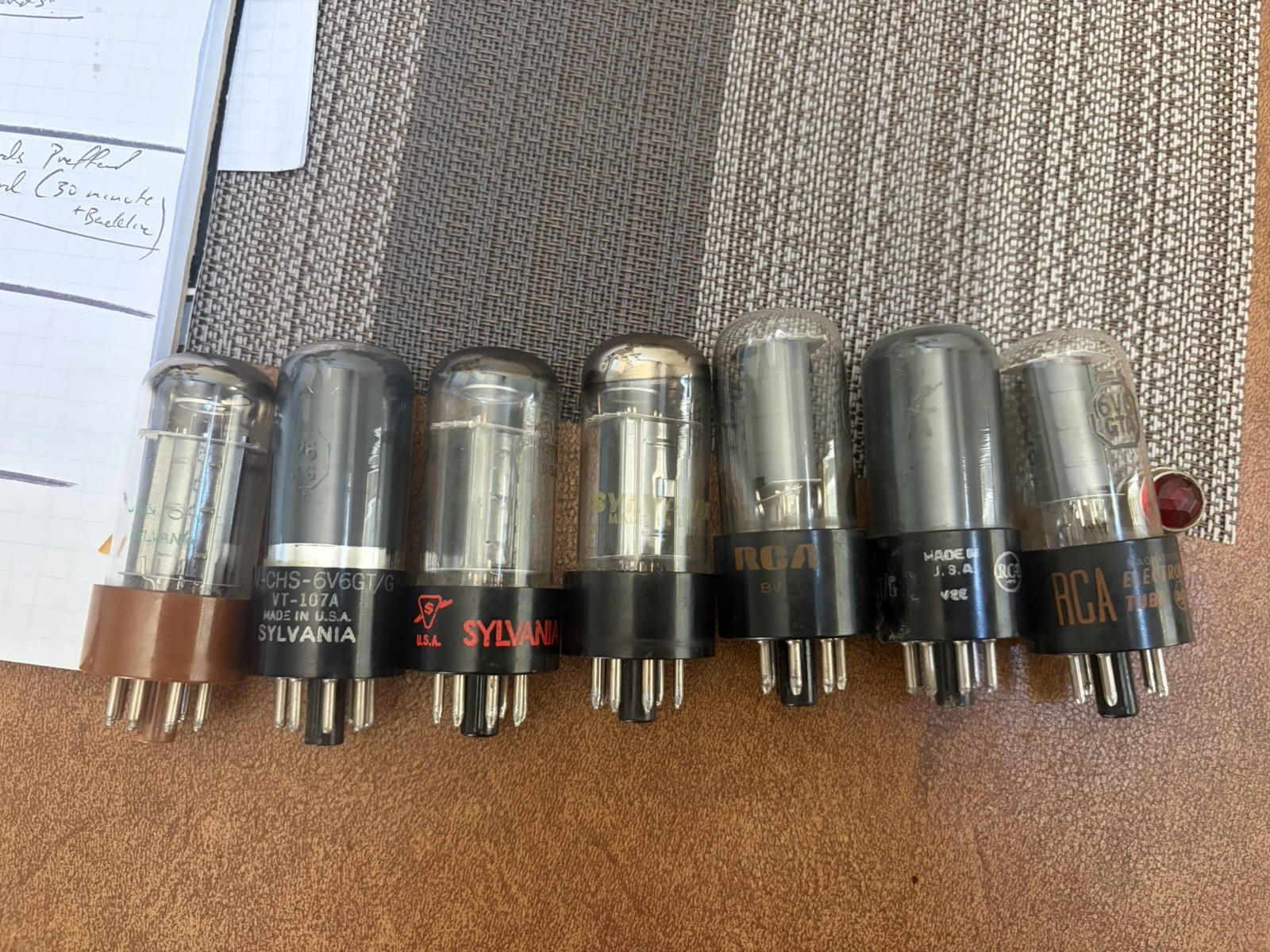 (7) Sylvania & RCA 6V6 Tubes 6V6GT Guitar Amp Tubes Tested Lot Of 7