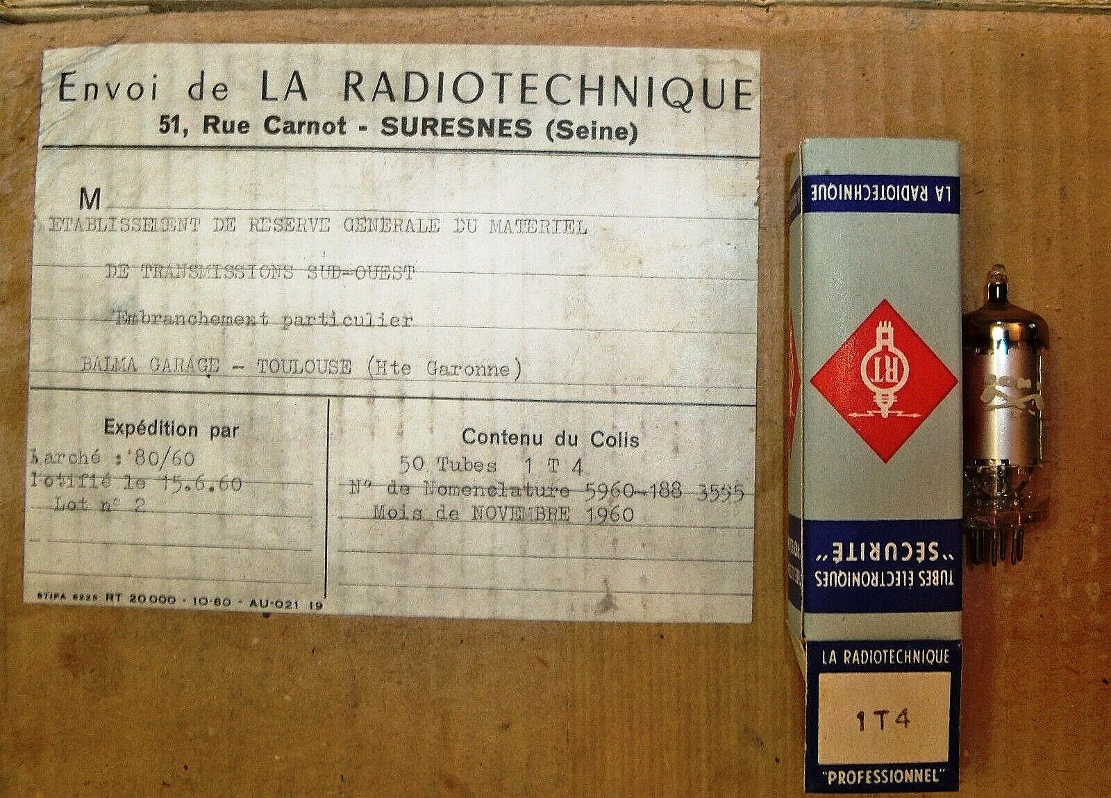 2 Strong NOS LA RADIOTECHNIQUE 1T4 Tubes – Made in France
