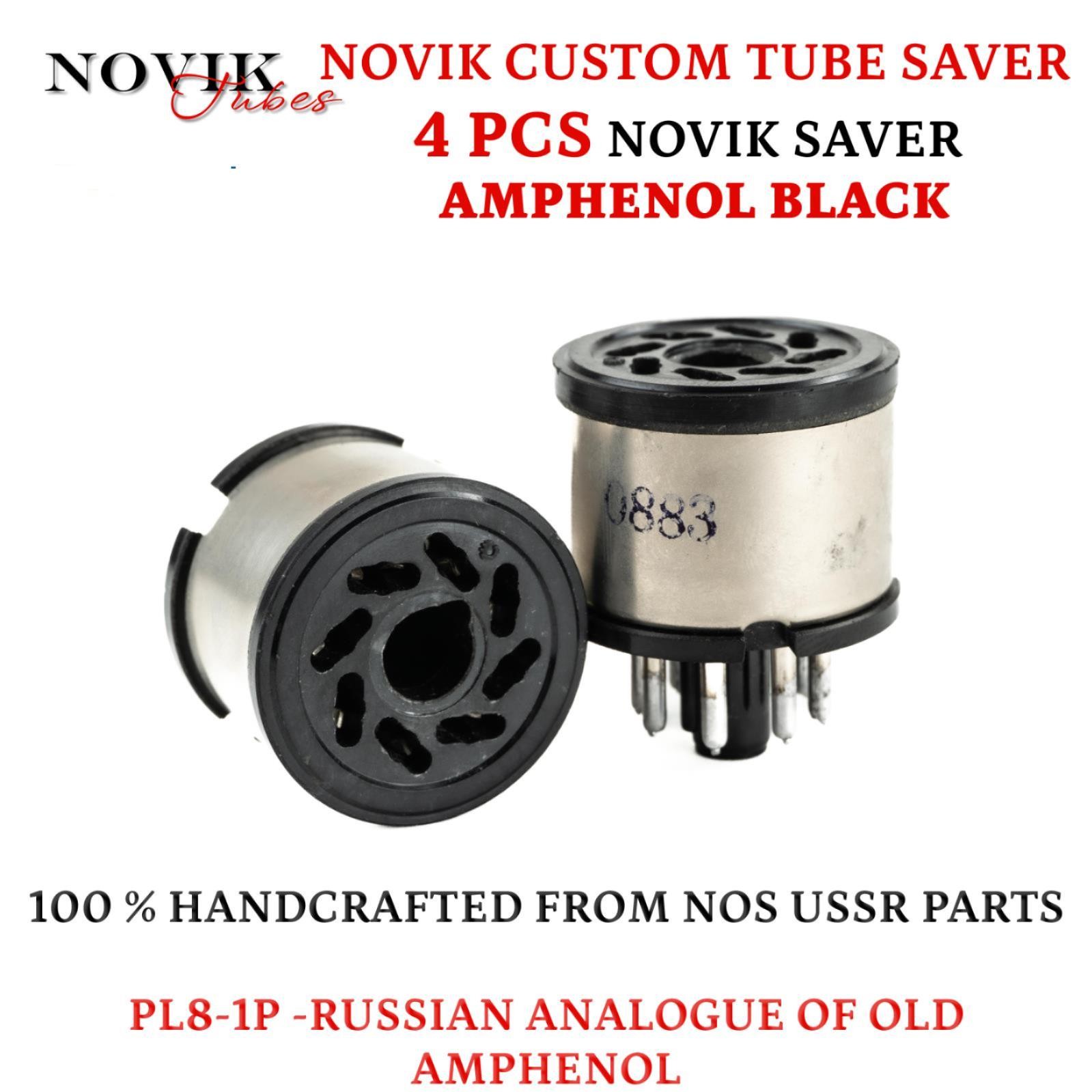 Tube Saver Octal 8 Pin For 6L6 6V6 6SN7 EL34 KT88 Novik AMPHENOL Black 4pcs