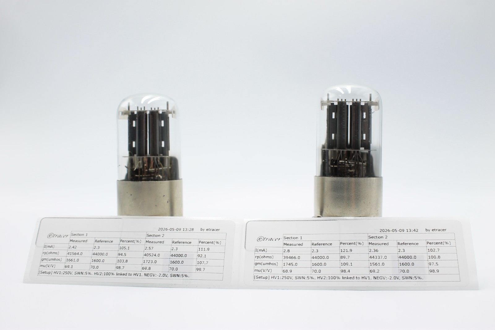 2 PCS 6N9S / 1579 / 6SL7 / ECC35. Dual Triode. MELZ. Metal Base. Etracer Tested.