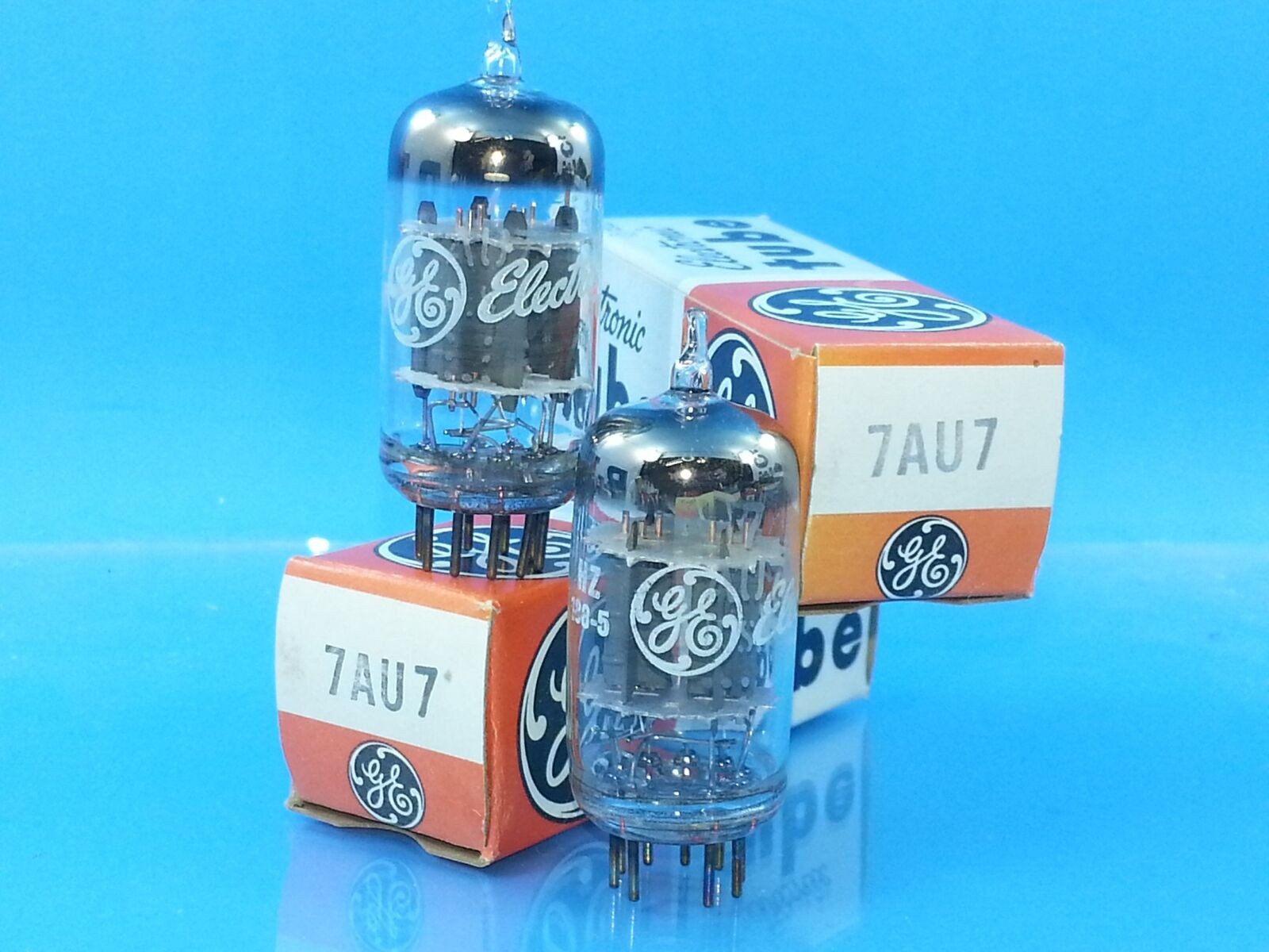 GE 7AU7 A TUBE PAIR 2 PCS ABSOLUTELY NOS NIB Valvola Röhre Valve