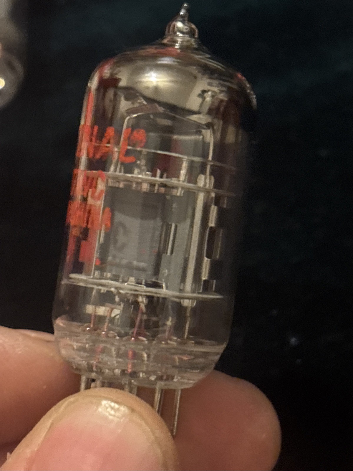 3 Matched Vintage National Electronics 12AT7WC Top Dimple Foil Tested Tubes