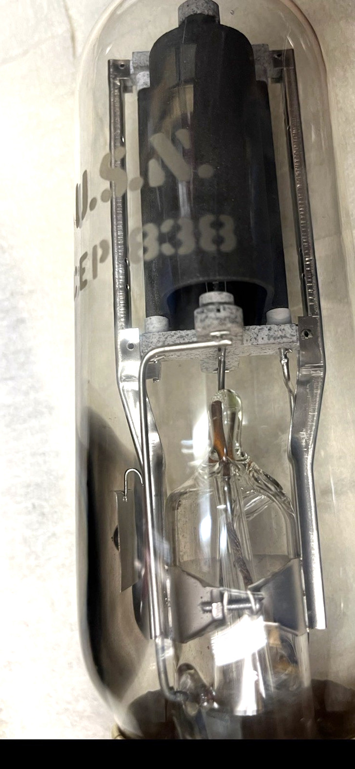 AMPEREX 838 NOS POWER TUBE USN CEP 838 BEAUTIFUL SHAPE WORKS GOOD SIMILAR TO 845