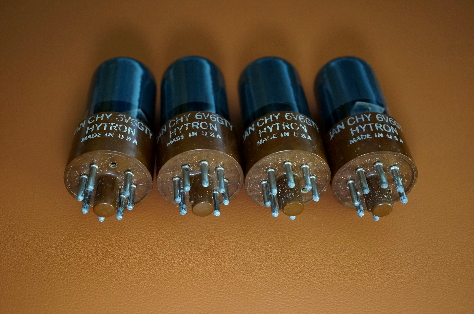 4 – QUAD CBS HYTRON JAN CHY 6V6GTY AUDIO TUBES TESTED AT 1000 / 6V6