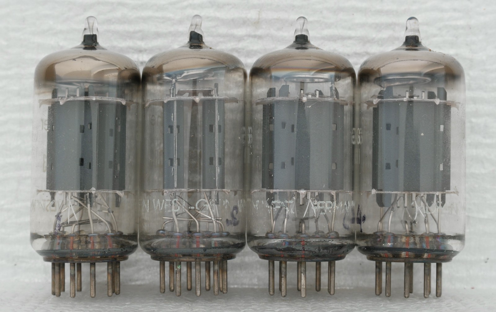 Matched Quad Fisher/Telefunken 12AX7/ECC83 Vacuum Tubes: Long Smooth Plate