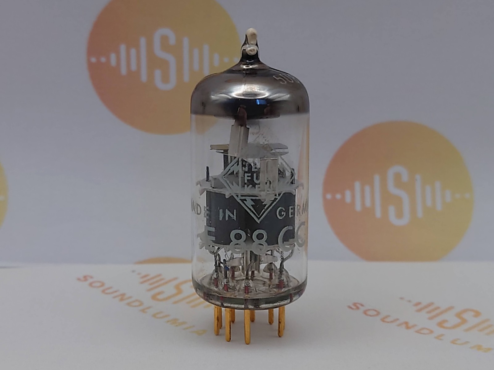 1x Telefunken E88CC 6922 ◇ Bottom – White Tip – Ulm 1971