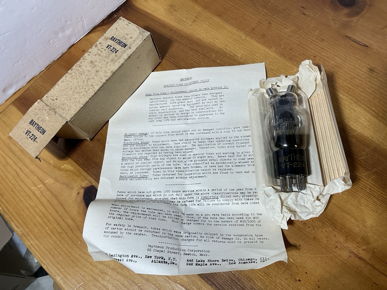 Raytheon VT-224 RK-34 Twin Triode Power Amplifier Oscillator – NOS Military New