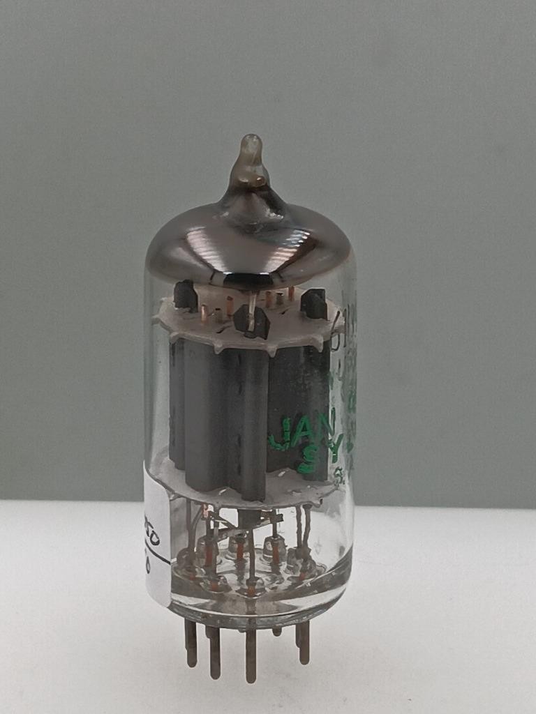 Sylvania JAN 6189W 12AU7 Test NOS Long Grey Plates Copper Grid Serious Tube D819