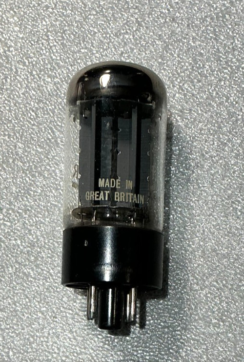 Mullard labeled “The Fisher” GZ34 Dual Rectifier. Etched code F32/B3C2.