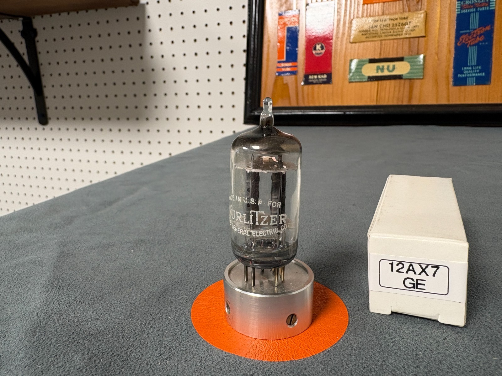 Wurlitzer Brand GE Made 12AX7 Tube – 1962 – NOS NIB – Amplitrex Tested