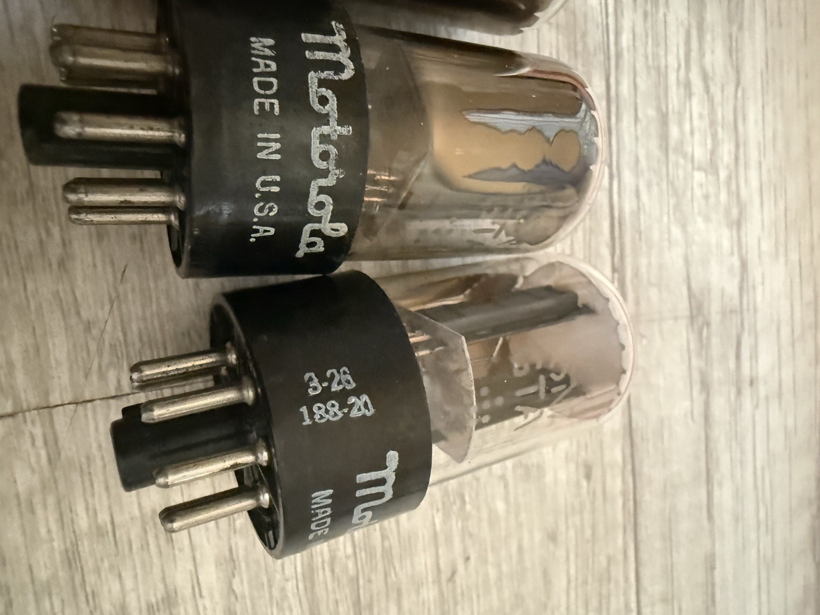 (1) GE 6SN7 6sn7gtb Gray Plate Side D Phono Musical Tube White Label