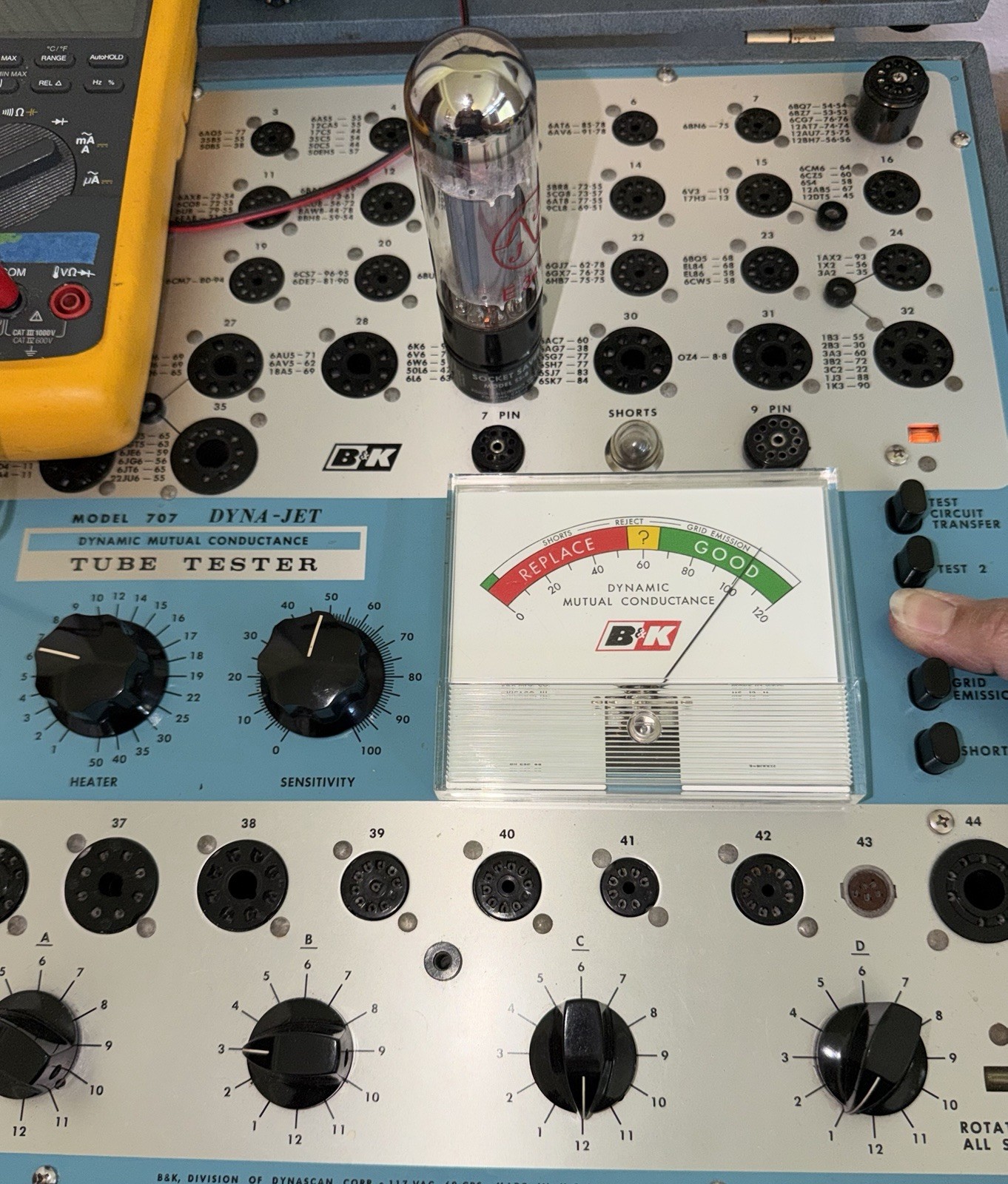 Pair JJ Electronic EL 34 / 6CA7 Power Tubes Tested B&K 700 for GM, 606 Emissions