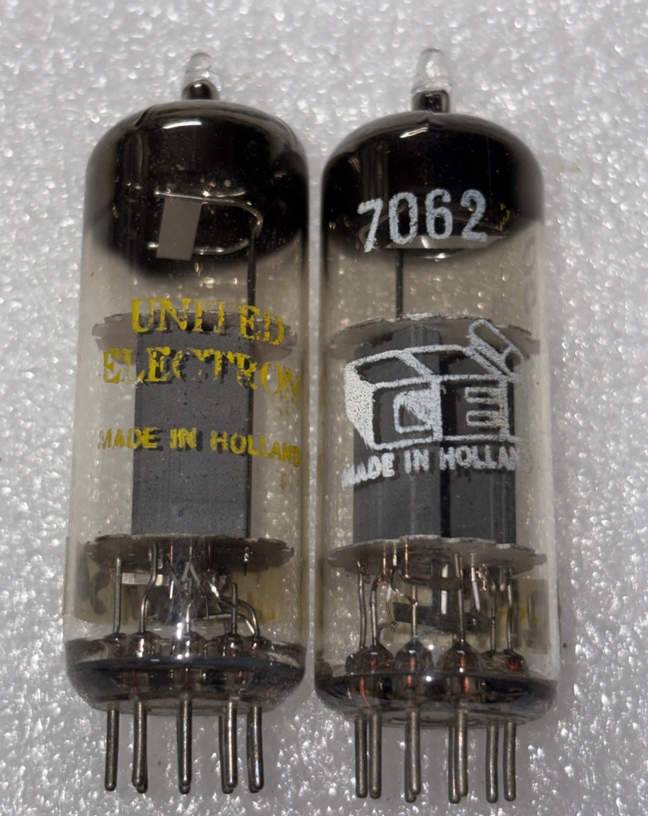 Matched Pair Amperex E180CC 7062 Foil D Getter Vacuum Tube TV7 Tested Strong #2
