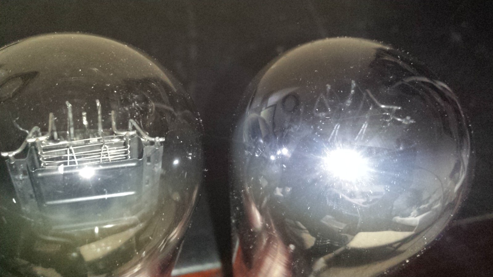 ⭐️Matched Pair⭐️TEST NOS NATIONAL NX-245 ENGRAVED BASE GLOBE 45/145/245/345 TUBE
