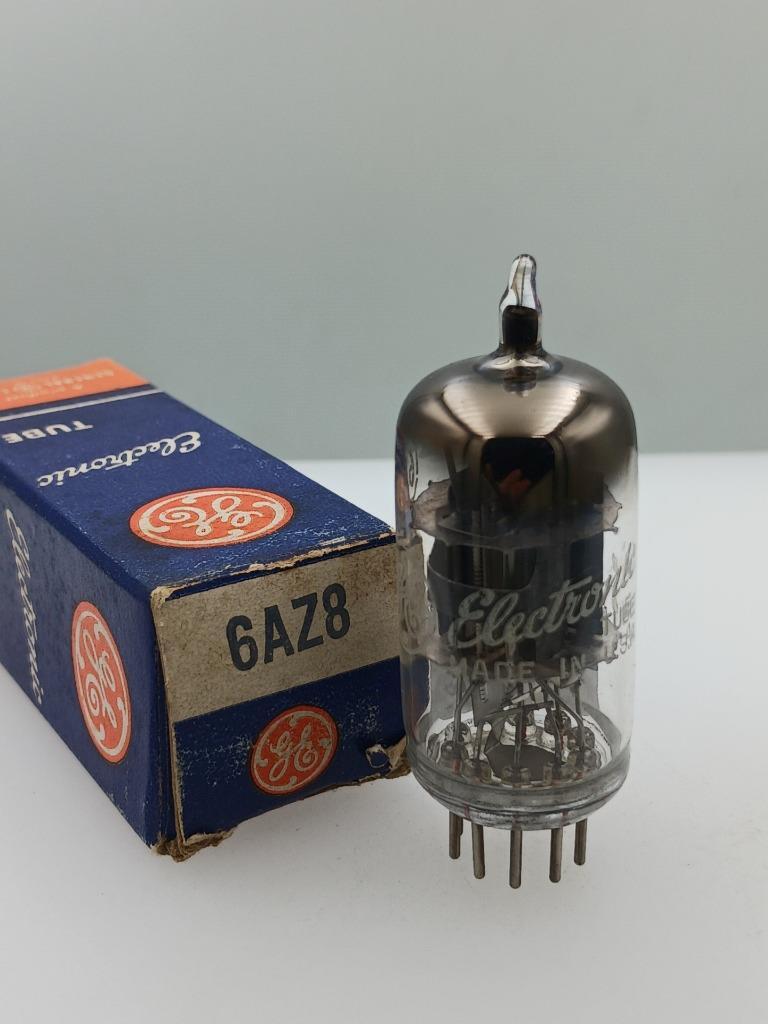 1956 GE 6AZ8 NOS NIB 7400/3450gm Grey Plates Square Getter Serious Tubes T463