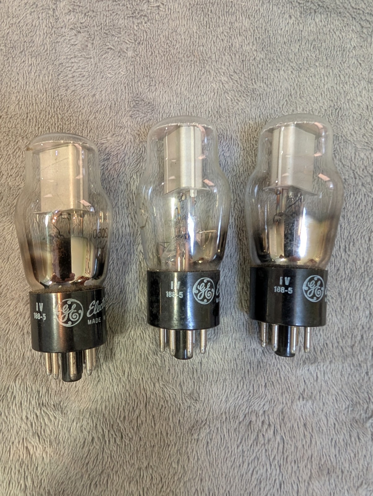 Matched Lot (3) GE Type 2050 IV VT-245 Vacuum Tubes Test Triplett 3444