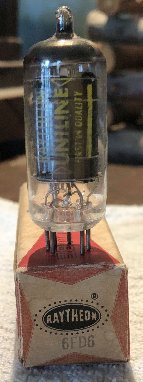 1ea Vintage Raytheon 6FD6 Vacuum Tube. NOS NIB Made in USA. Tests Good. See Pics